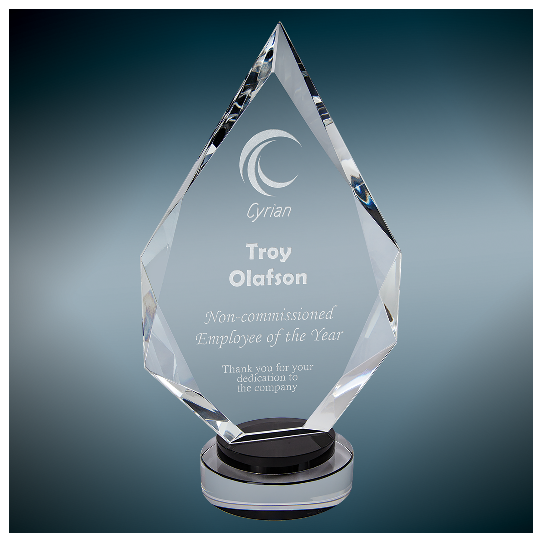 Crystal Trophy on Black Base – Prime Time Awards, Inc.