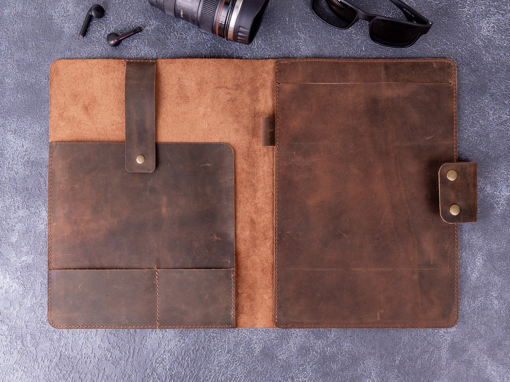Large Leather Portfolio With Notepad