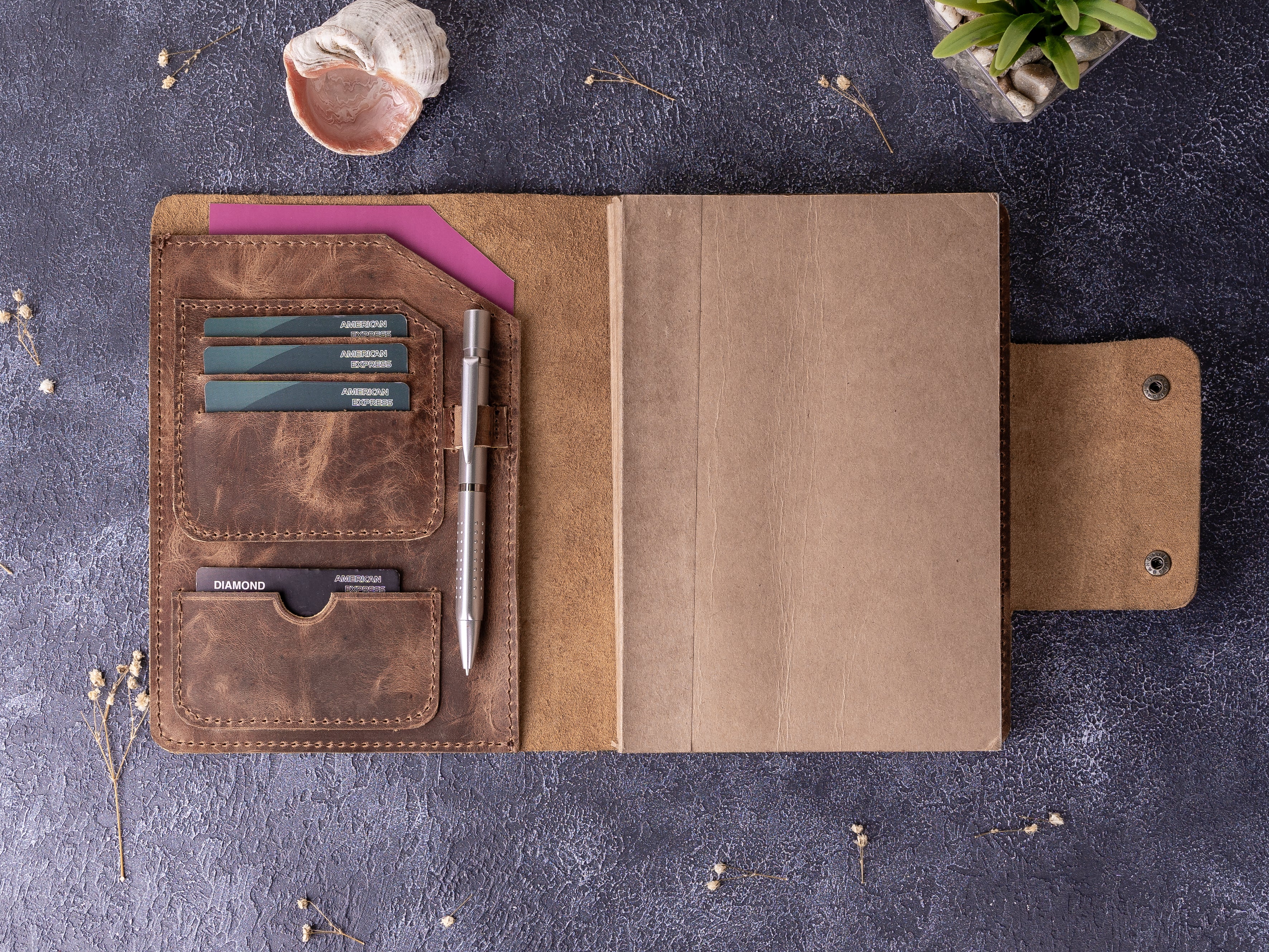 Leather Journal with Notebook