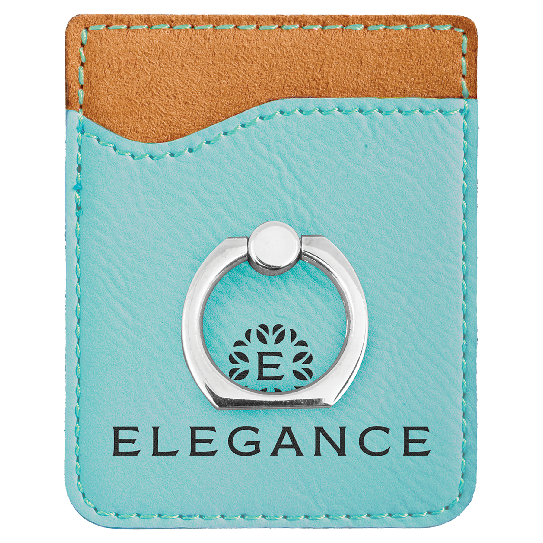 Leatherette Phone Wallet with Silver Ring
