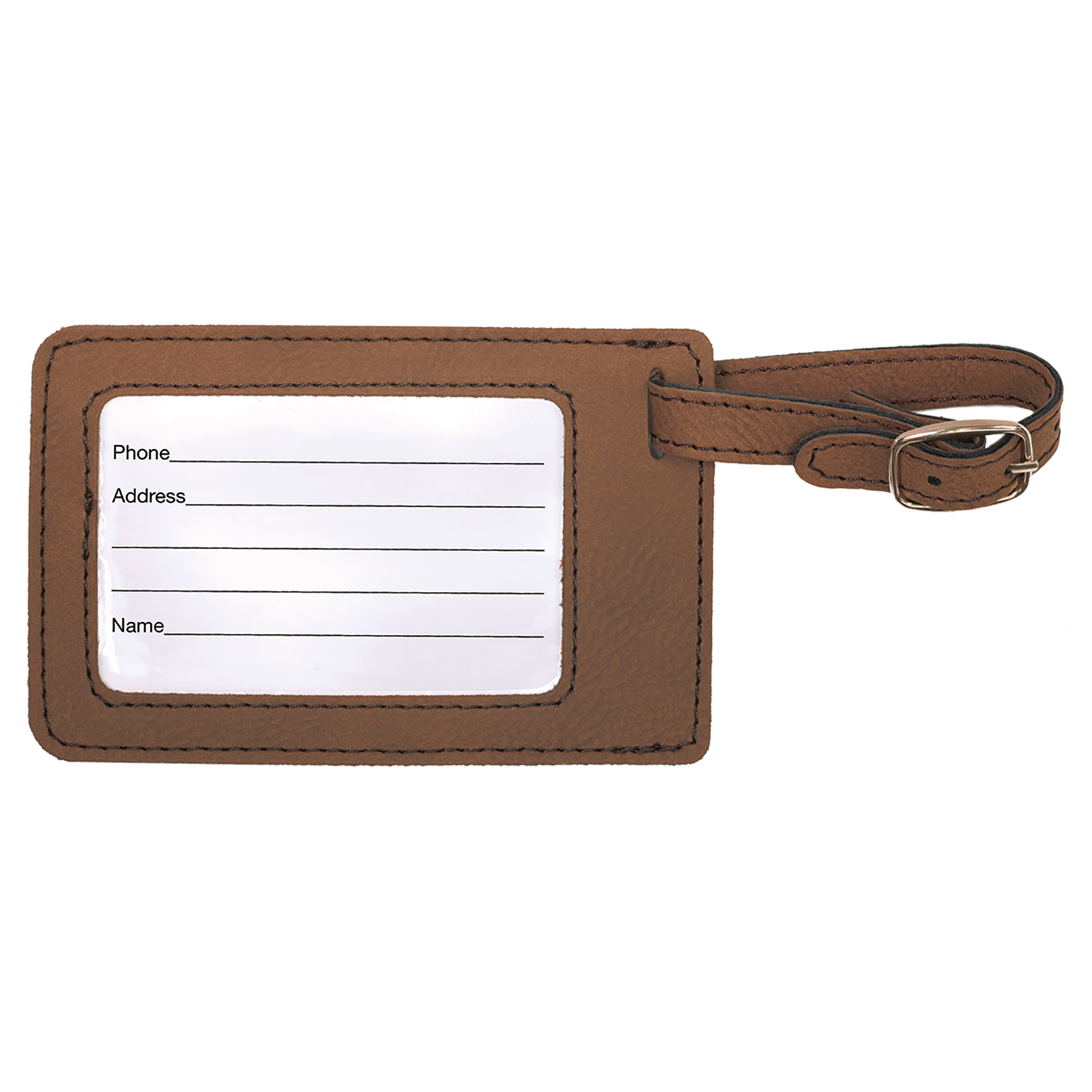 4 1/4" x 2 3/4" Leatherette Luggage Tag