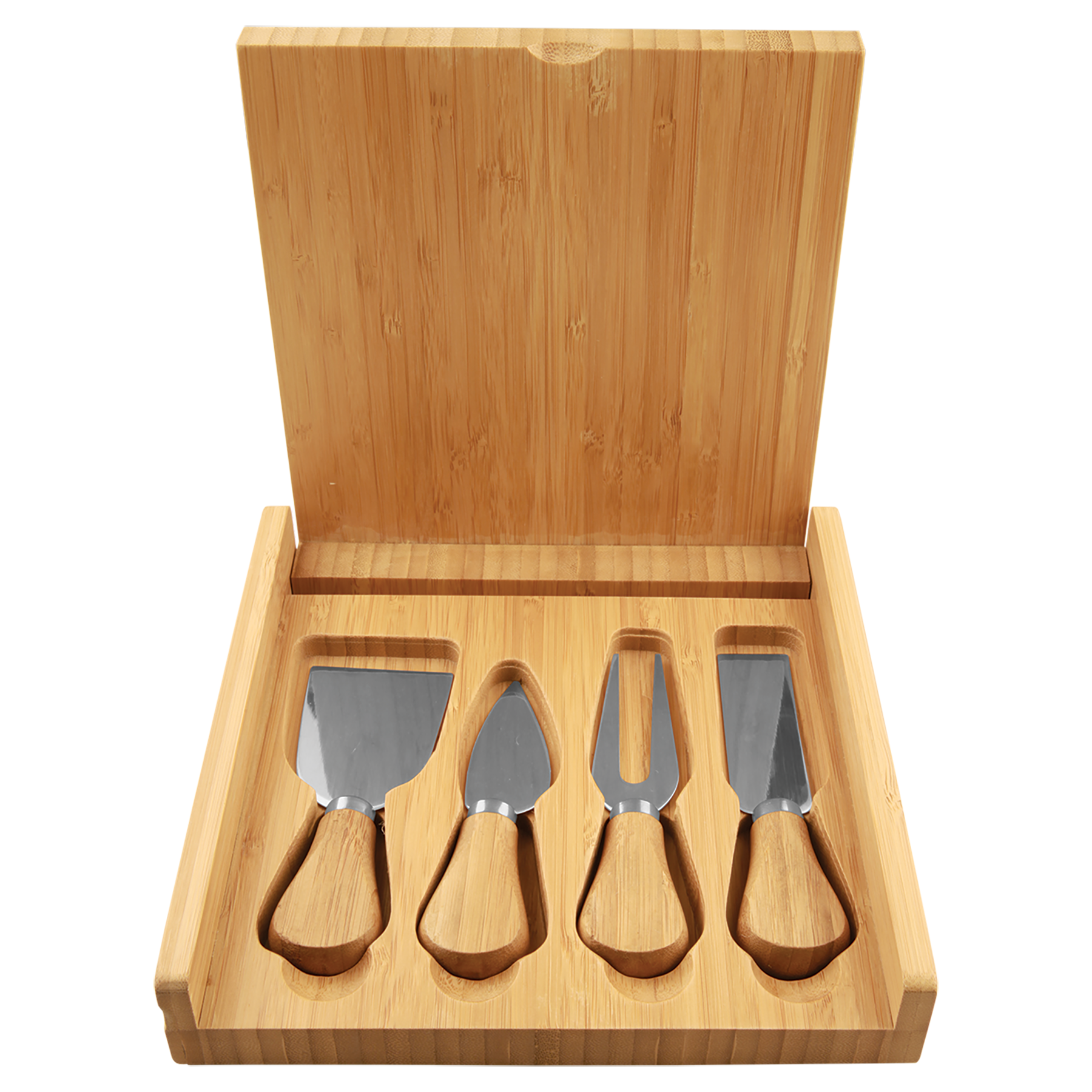 8" x 8" Bamboo Cheese Set with 4 Tools