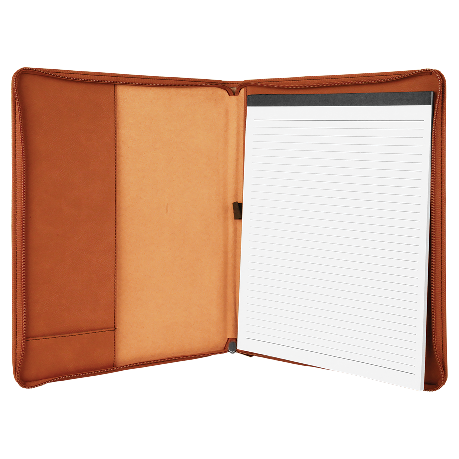 9 1/2" x 12"  Leatherette Portfolio with Notepad and Zipper