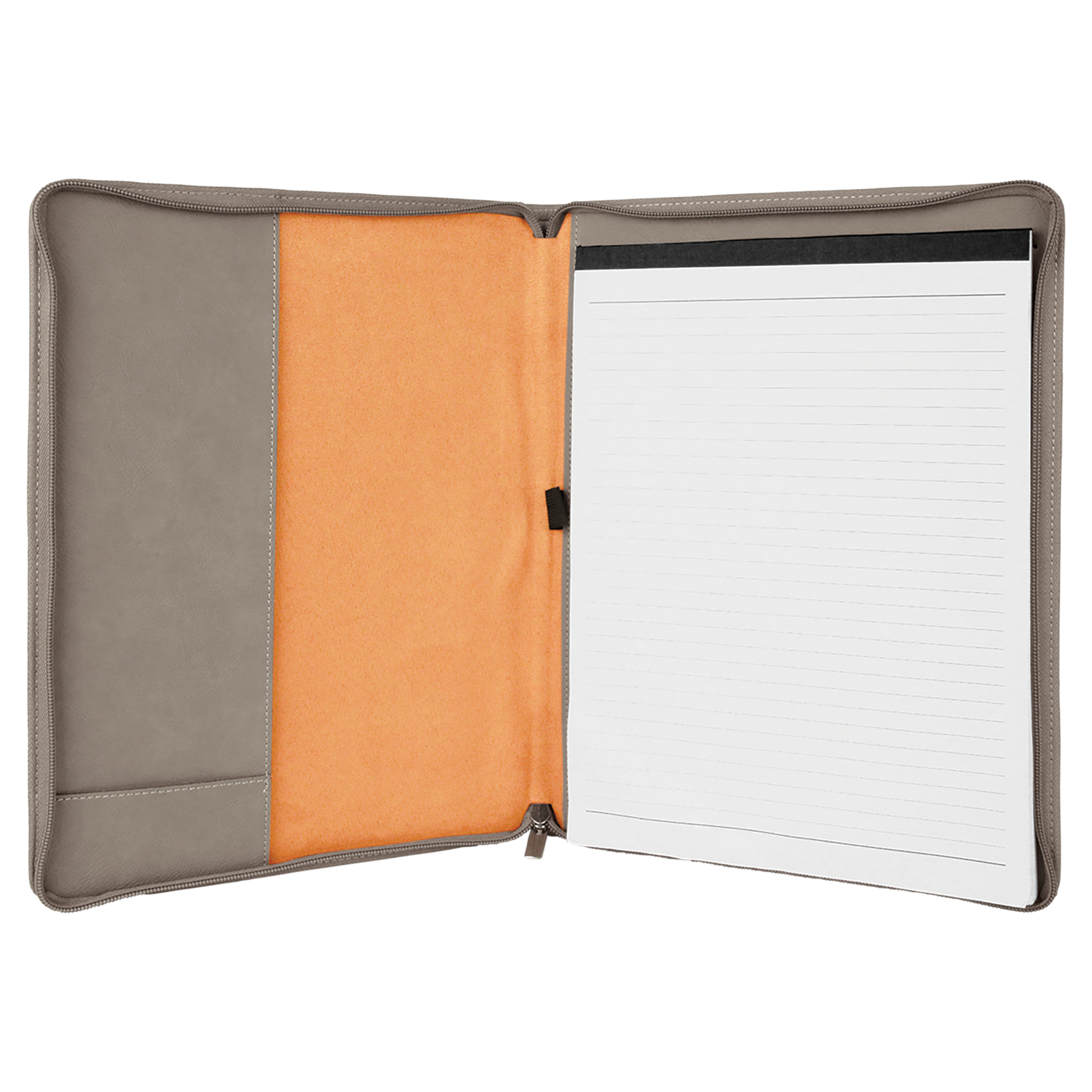 9 1/2" x 12"  Leatherette Portfolio with Notepad and Zipper