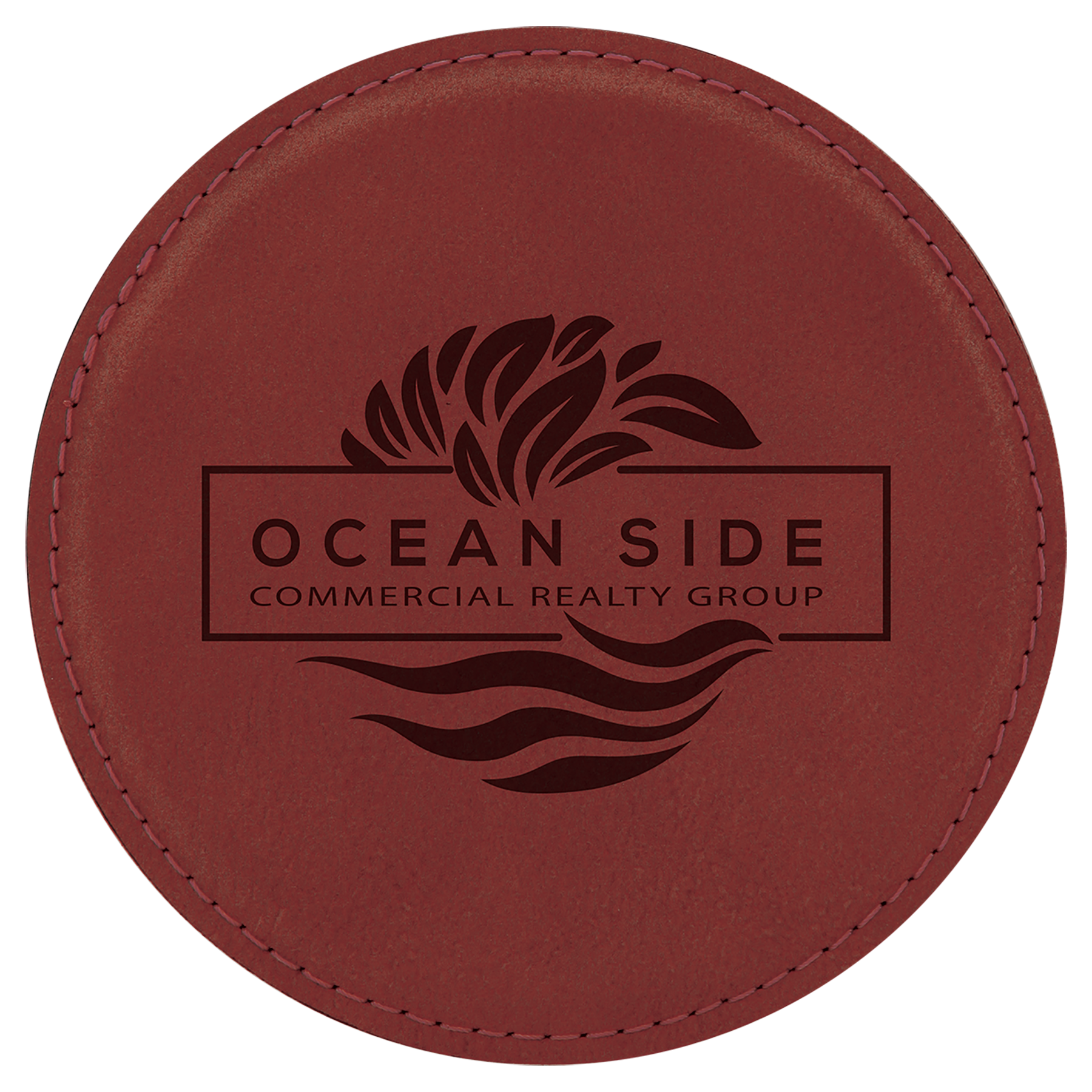 4" Round Leatherette Coaster