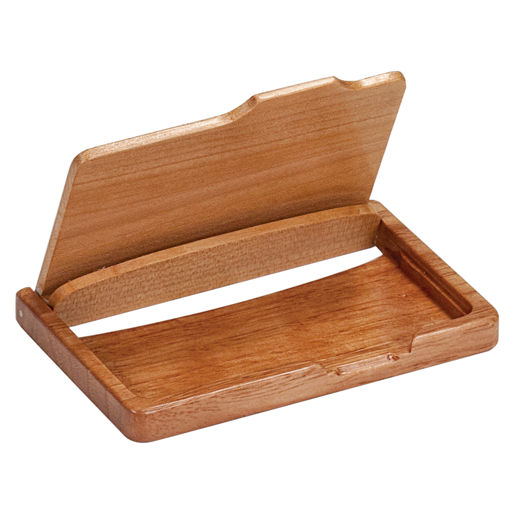 4 1/4" x 2 3/4" Maple/Rosewood Finish Business Card Holder