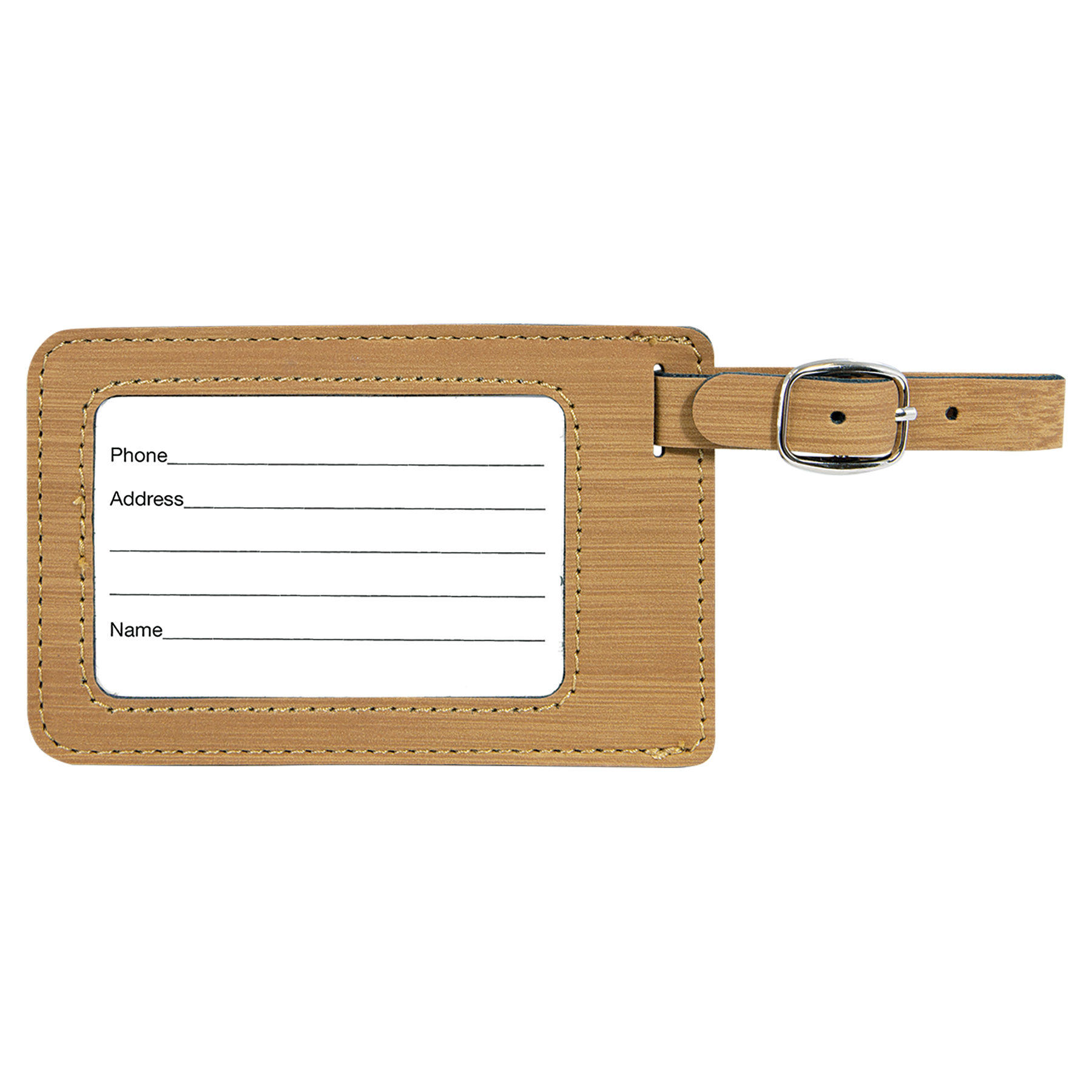 4 1/4" x 2 3/4" Leatherette Luggage Tag